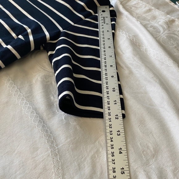 Banana Republic Women's 1/2 Zip 1/4 Sleeve Black & White T-Shirt Dress Size 6 - Picture 7 of 16